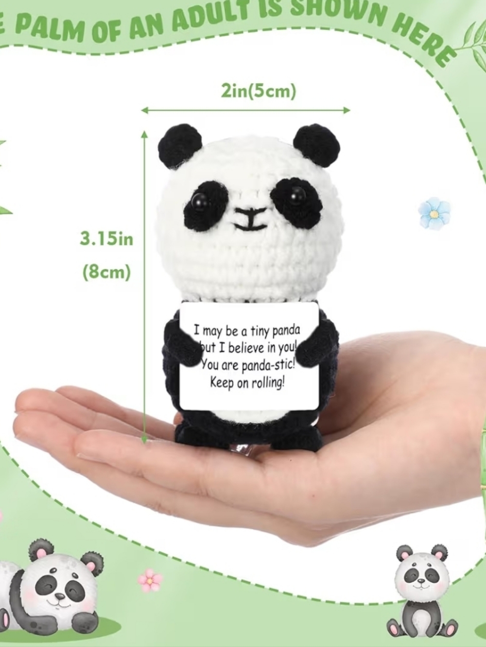 Handmade Crochet Panda Plush - Black & White Cute Amigurumi - Picture 2 of 4